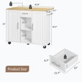 thumbnail image 7 of Walsunny Kitchen Islands Carts with Drop Leaf Table 1 Drawer 5 Wheels 2 Magnetic Doors Rolling Storage Cabinet White, 7 of 7