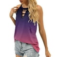 thumbnail image 4 of Aayomet WomenâS Sleeveless Womens Tank Tops Summer V Neck Sleeveless Shirts Button Up Loose Fit,Purple XL, 4 of 5