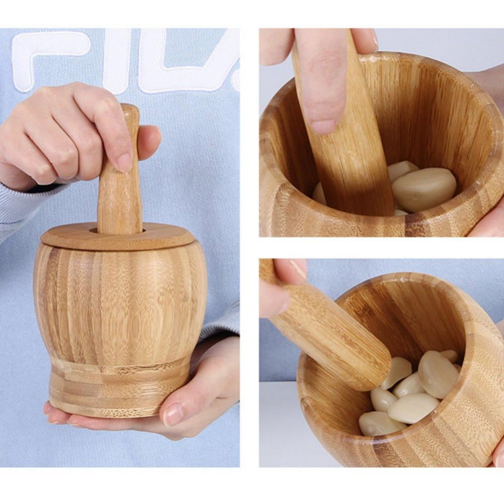 Wooden Mortar & Pestle Set –