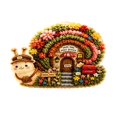 thumbnail image 2 of Fabric Poke Art Kit No Sew, Whimsical Village Cottage Punch Needle Craft for Adults, 2 of 6