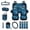 Dolphin Sea Wave, variant on FOR U DESIGNS Mandala Flower Frog Print Car Seat Covers Set of 15 Steering Wheel Cover Seat Belt Strap Cover Trash Cans Air Vent Storage Holder Cup Holder Rearview Mirror Covers Key Chain Car Decor