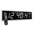 thumbnail image 1 of Ivation 24 in. Large Digital Wall Clock, LED Digital Clock with Timer and Alarm, White, 1 of 7