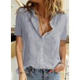 thumbnail image 3 of Chemises à Manches Ballon Casual V Neck pour Femmes Tops, 3 of 4