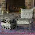thumbnail image 3 of ARDEN Outdoor Deep Seat Cushion Set (2-Pack), 24 in x 24 in, Weather-Proof, Rain-Proof, Fade Resistant Patio Cushion for Chair, Sofa, and Couch Neutral Aurora Damask, 3 of 9