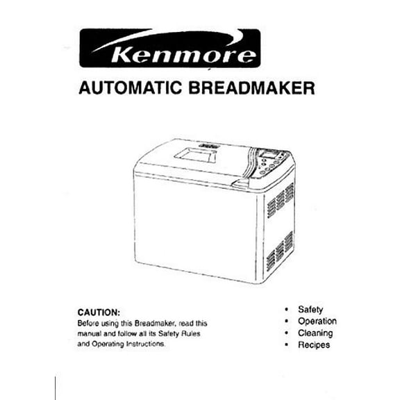Instruction Manual ONLY for Kenmore Bread Machine Maker Instruction Manual & Recipes REPRINT