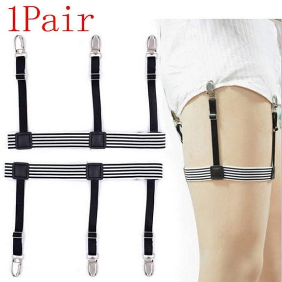 2pcs Mens Elastic Adjustable Shirt Stays Garters Leg Suspenders Holders Sh LwWA