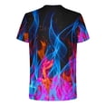 thumbnail image 4 of Qertyioot Homme en Lin de Coton Été Col Rond Imprimé Casual Manches Courtes Col Rond Top/chemise, 4 of 5