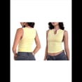 thumbnail image 3 of Camiseta Sin Mangas con Cuello y Corte Limpio para Mujer Amarillo M, 3 of 6