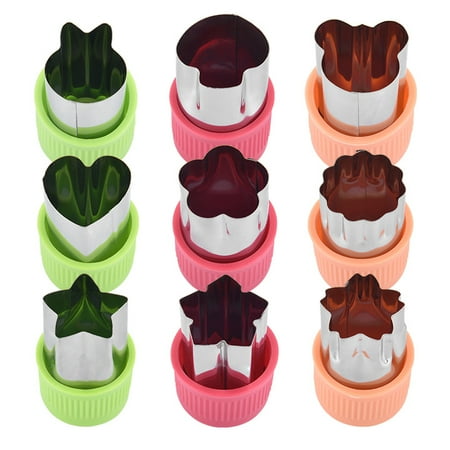 

Vegetable Cutter Shapes Set Mini Pie Fruit and Cookie Stamps Mold Cookie Cutter Decorative Food for Kids Baking and Food Supplement Tools Accessories Crafts for Kitchen 9 Pcs