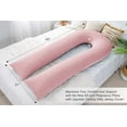 thumbnail image 2 of Meiz Pregnancy Pillow, Cooling Silky Pregnancy Pillows for Sleeping, 65" U Shaped Full Body Maternity Pillow for Pregnant Women, with Washable Jersey Cotton Cover, Pink, 2 of 14