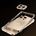 thumbnail image 2 of Compatible with iPhone 14 Pro Metal Bumper Phone Case,With Camer Lens Protector,Raised Edge Protection,Shockproof Anti-fall Protection Non-slip Rugged Frame No-Back Phone Case,Desertgold, 2 of 9