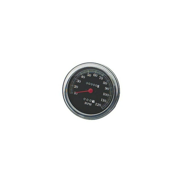 Biker's Choice FL Type Speedometer with Domed Glass (120Mph Black Face) Compatible with 91-95 Harley FLSTC