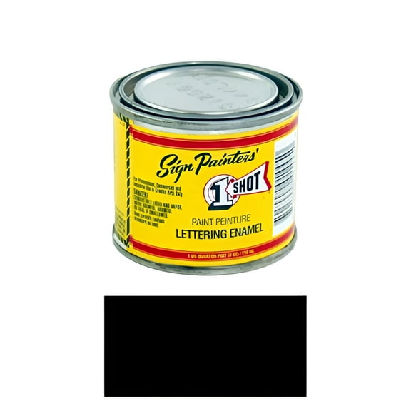 1 Shot 199L 4oz Black Lettering Enamel brush Pinstriping One Shot Paint
