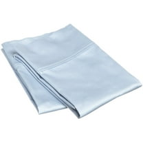 Sateen-Finish Cotton Pillowcase Set - King, Light Blue