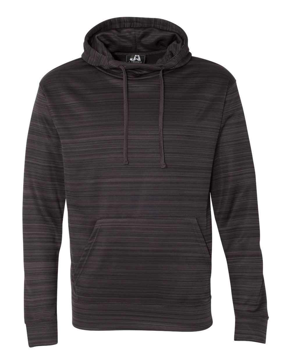 J. America Fleece Odyssey Striped Performance Fleece Hooded Pullover Sweatshirt, Size: Small, Gray