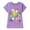 thumbnail image 4 of HILEELANG Little Girl Short Sleeve Tees Summer Purple Black Green Girl Cotton Tops Shirts 3 Packs Size 6, 4 of 5