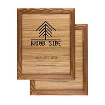 Rustic Wooden Picture Frame 8x10 - Honey Brown - Set of 2-100% Natural Eco Solid Wood and High Definition Real Glass for Wall Mounting and Desktop Photo Frames