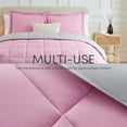 thumbnail image 6 of Nestl Twin Comforter Sets, 2 Piece Bed in a Bag, Reversible Down Alternative Bedding Set, Pink & Light Gray, 6 of 10