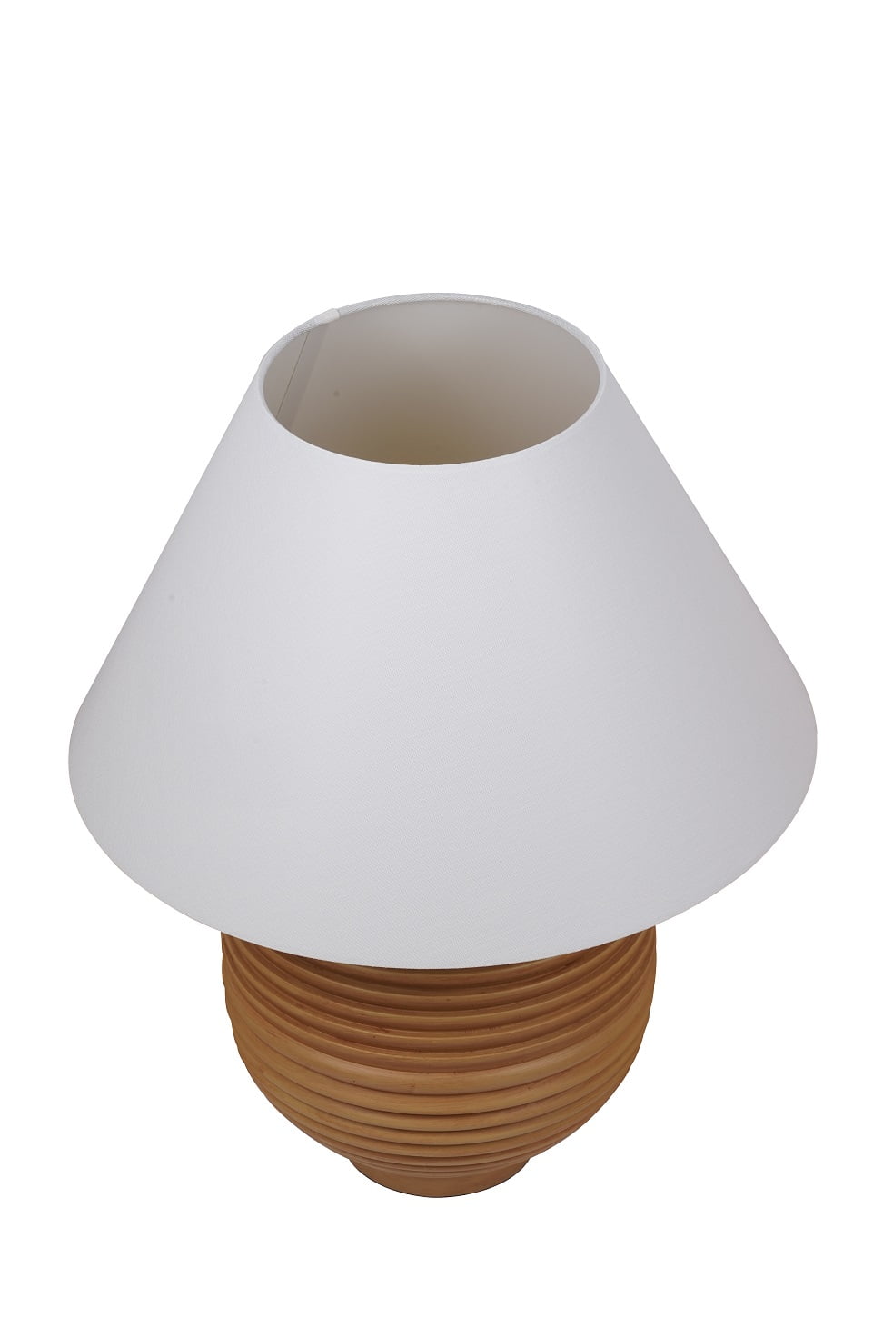 My Texas House 22'' Table Lamp with White Fabric Empire Shade Transitional Table Light Fixture for Living Room, Bedroom, or Office, Beige