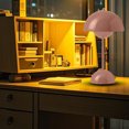 thumbnail image 4 of Desk Lamp Pink, Touch Dimmable 2400mAh Rechargeable, Minimalist Mushroom Retro Design, Bedside Nightstand Lighting, 4 of 4