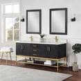 thumbnail image 6 of Wildy 72" Double Bathroom Vanity Set in Black Oak with Grain White Composite Stone Countertop with Mirror, 6 of 8