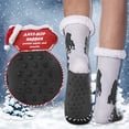 thumbnail image 5 of WMNTST Womens Crew Socks With Grips Warm Printed Winter Slipper Socks Soft Cozy Fuzzy Lined Indoor Sock, 5 of 8