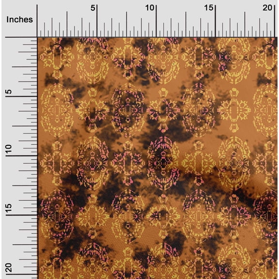 oneOone Polyester Lycra Brown Fabric Batik Diy Clothing Quilting Fabric Print Fabric By Yard 56 Inch Wide - SW