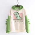 thumbnail image 3 of Sudadera con capucha de dinosaurio estilo Y2K para mujer, sudaderas con capucha con cuernos bonitos, suéteres hawaianos de otoño e invierno, ropa a juego para adolescentes de Halloween, 3 of 5