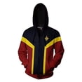 thumbnail image 1 of Sudadera con capucha de Anime para hombre y mujer, chaqueta de disfraz de capitán Marvel, Carol Danvers, Halloween, 1 of 5