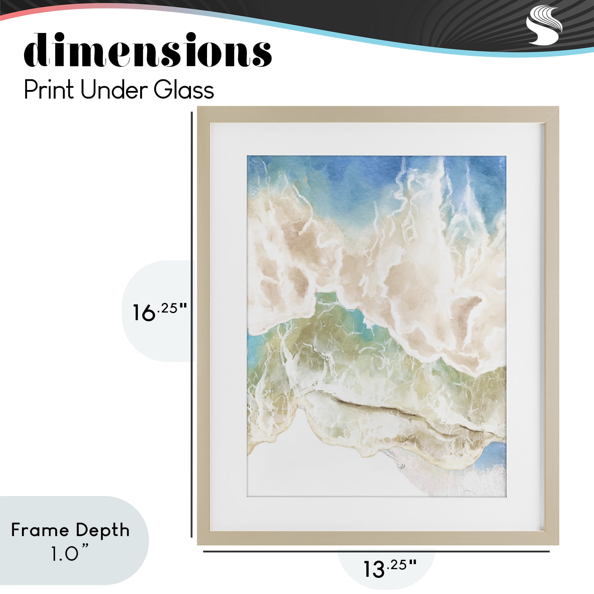 Stupell Industries Washed Away Tide Abstract Birch Framed Print Under Glass, design by Jesse Keith