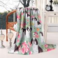 thumbnail image 3 of Shih Tzu Dog and Flower Floral Blanket,Comfortable Soft Flannel Throw Blanket,All Season,Warm Lightweight Blankets for Sofa Bed Couch Living Room Chair,50"x60", 3 of 4