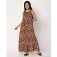 thumbnail image 2 of Moomaya Sleepwear, Sleeveless Long Nightdress Printed Square Neck Nightgown Maxi, 2 of 9