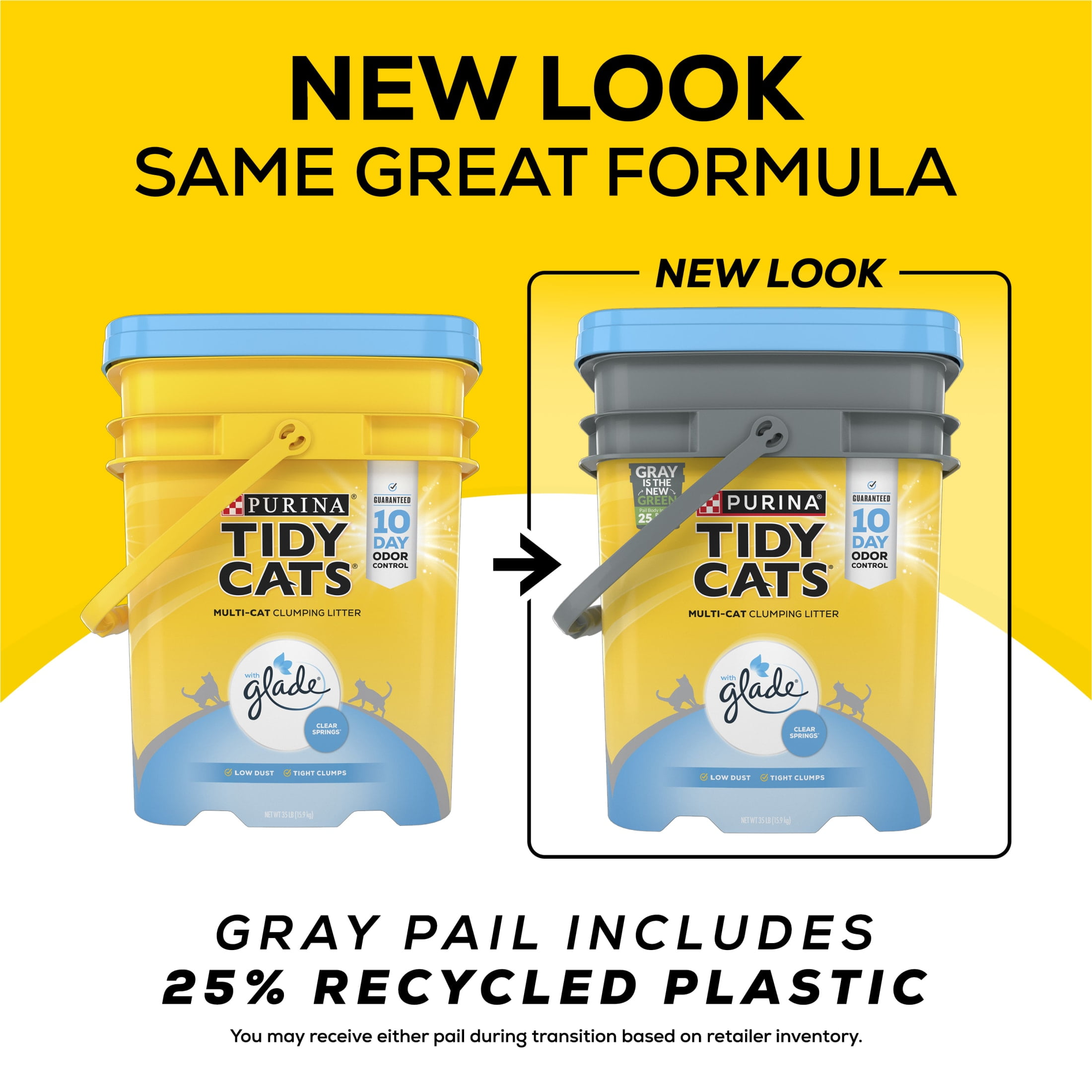 Purina Tidy Cats Multi Cat Clumping Clay Kitty Litter Glade Scented Low Dust 35 lb Pail Walmart