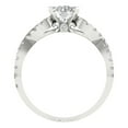 thumbnail image 4 of 1.42 ctw Solitaire with Zirconia Diamond Accents Anniversary Ring for Women | Round Cut White Sapphire | Hyperallergenic Solid 18K White Gold, 4 of 5