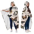 thumbnail image 2 of Wearable Blanket,Butterfly Species Chart Hooded Wearable Flannel Blanket for Adults & Teens with Buckle,Winter Poncho Shawl Wrap Cape,50"x60", 2 of 5