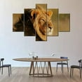 thumbnail image 3 of TISHIRON 5PCS Framed Animal Canvas Wall Art Set,50"x24" Africa King of Lion Landscape Canvas Art Decor, 3 of 7
