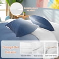 thumbnail image 2 of 3 Piece Navy Blue Ombre Duvet Cover Set Queen Size,Microfiber Comforter/Quilt Cover with Corner Ties and 2 Pillowcases,Modern Abstract Art Gradient Aesthetics All Season Bedding with Zipper Closure, 2 of 8