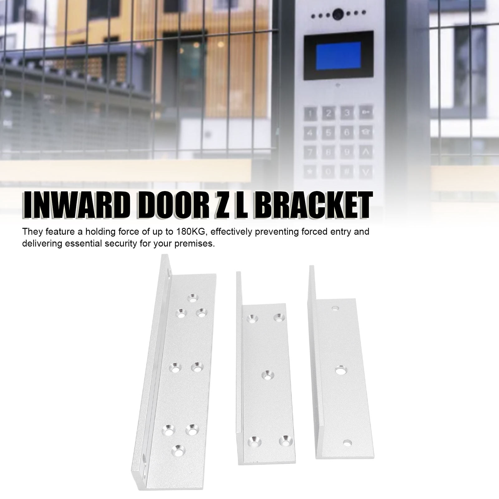 NFTIGB Inward Door Z L Bracket 180KG Holding Force Aluminum Alloy Security Holder Stand for Electromagnetic Lock Hardware Set, 7.09 in / 180 mm