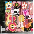 thumbnail image 4 of Ambesonne Colorful Shower Curtain, Music Instruments, 69"Wx84"L, Multicolor, 4 of 5