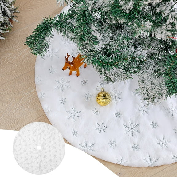 VANLOFE 78CM/30.7in Christmas Tree Skirt Ornament Christmas Bottom Decoration Year Party Supply Merry Christmas