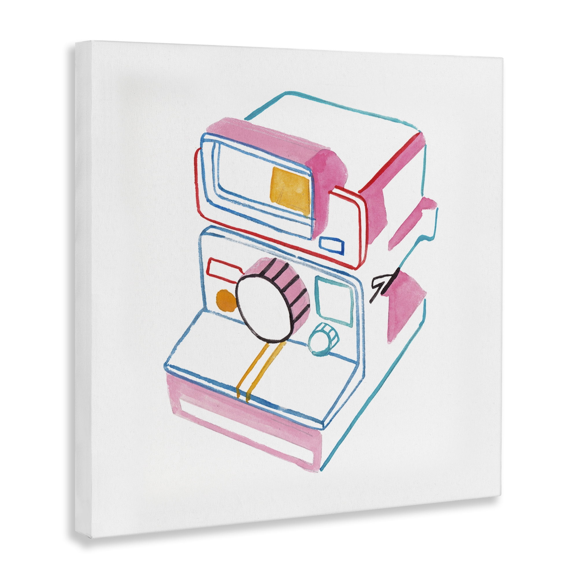 Stupell Industries Pastel Film Camera Novelty Painting Gallery Wrapped Canvas Art Print Wall Art, 24 x 24