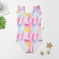 thumbnail image 2 of Toddler Bathing Suit Girl Girls 1 Piece Swimsuits Toddler Bathing Suit Litle Kids Cute Swimwear Qick Dry Striped Ruffle Floral UPF 50+ Summer Beach Swimwear,18-24 Months, 2 of 5