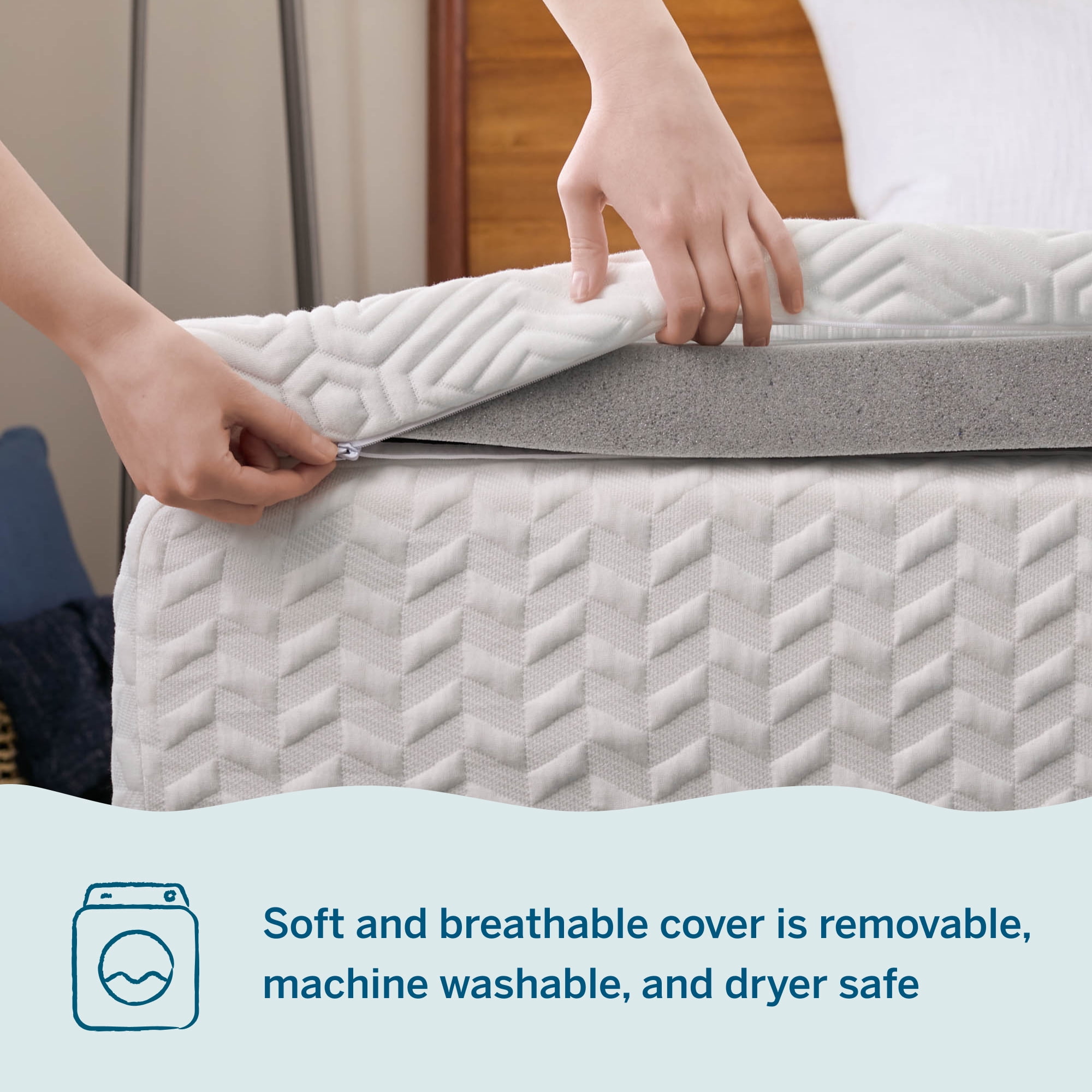 Lucid Charcoal and Gel Covered Memory Foam Mattress Topper, 2 inch, Twin XL
