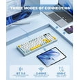 thumbnail image 2 of Wireless Keyboard Creamy Membrane with Rainbow Backlight,3-Mode Connectivity (BT/2.4G/USB-C) LCD Screen & Multifunction Knob,200H Battery, 94 Key PBT Keycaps, Quiet Typing for Office/Home/Gaming, 2 of 4