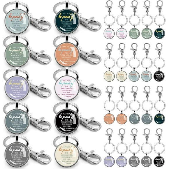 20 Pcs Christmas Employee Appreciation Gifts Thank You Keychains for Women May You Be Proud Inspirational Keychains Bulk Key Ring Motivational Gifts for Coworkers Teacher Team Staff