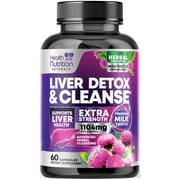 Gentle Liver Cleanse Detox & Repair Formula - Herbal Liver Support Supplement: Milk Thistle with Silymarin, Artichoke Extract, Dandelion, Beet, Chicory Root, & Turmeric for Liver Health - 60 Capsules