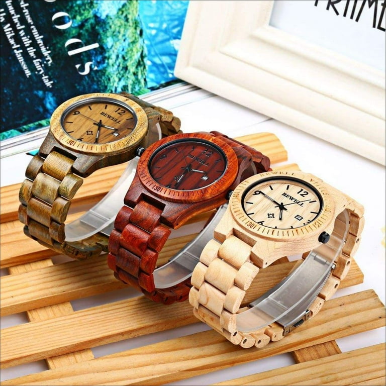 Bewell mens wooden watch sale