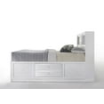 ACME Ireland Queen Bed with Storage in White Rubberwood