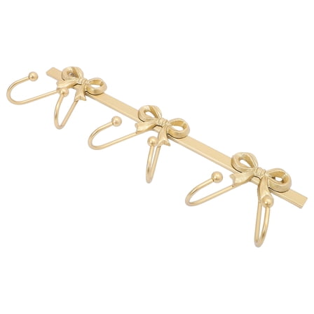 LOLIPPYY Metal Bowknot Wall Hook for Towel Coat Bag Holder Gold Finish Rustic Storage