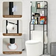 thumbnail image 4 of SUSUZI Over The Toilet Storage Shelf 3-Tier Bathroom Organizer Rack Metal Bath Shelves Space Saver Freestanding Above Toilet Stand for Bathroom Laundry, Black, 4 of 9